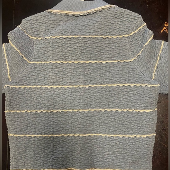 Sandro Infinity Cropped Cardigan in Sky Blue - Picture 4 of 14